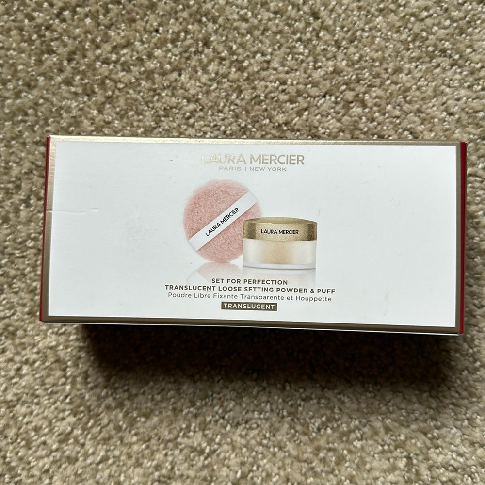 Laura Mercier loose face setting powder & powder puff